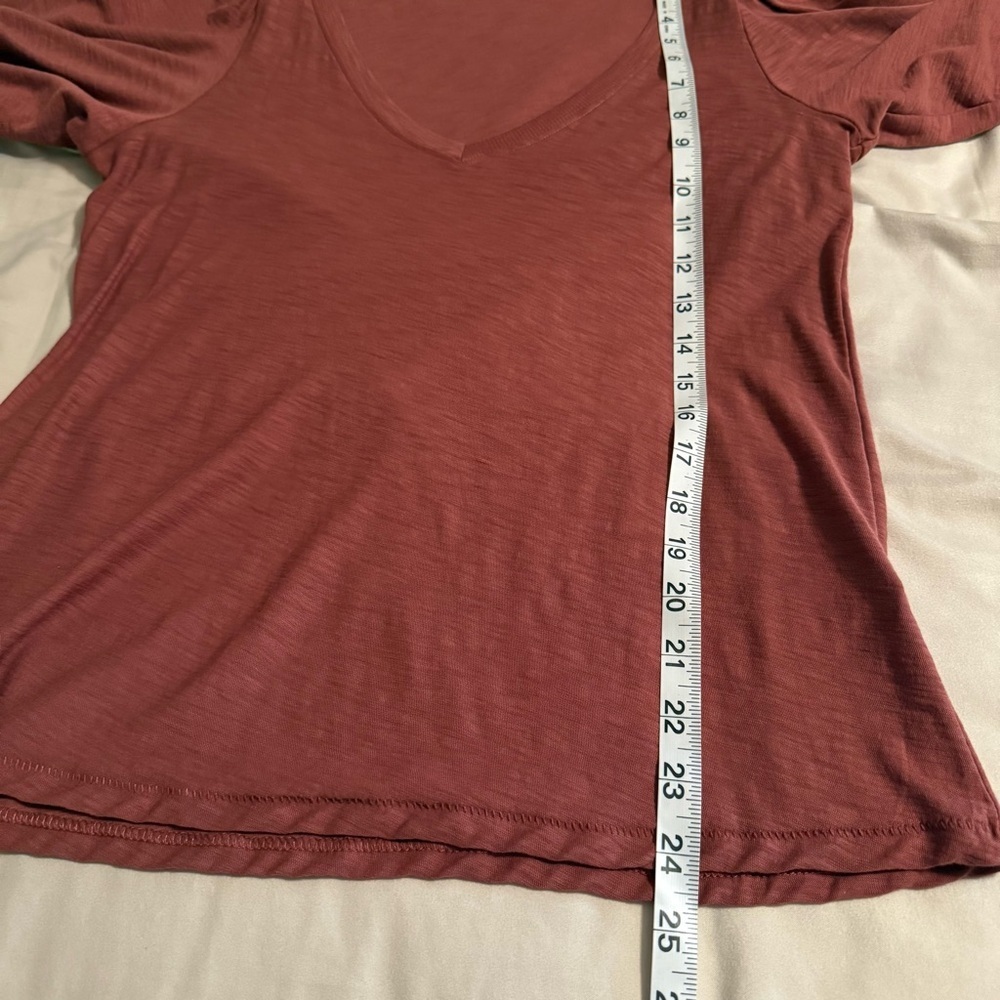 Anthropologie Nation LTD Emilia Rusted Rose V Neck Drama Puff Sleeve Top Size M - Picture 13 of 13